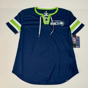 Fanatics Navy and Lime Women's Jersey Top